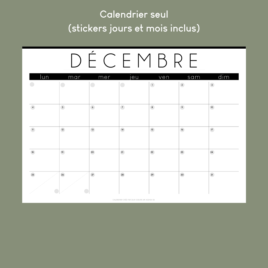 Calendrier Mural Géant Papier Calendrier seul 