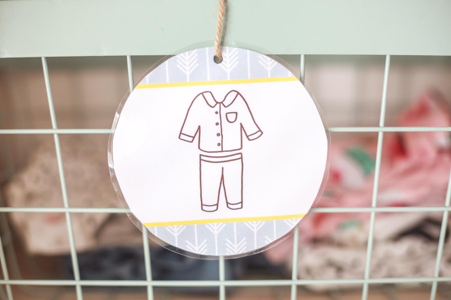 Etiquettes pour ranger les habits d'enfants